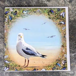Gull,  Art Card  by Katy Stoneman, Blank Inside