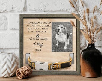 Personalized Pet Memorial Frame, Custom Pet Potrait, Pet Collar With Photo, Pet Loss Gift, Pet Collar Holder, Bereavement Gifts MP01