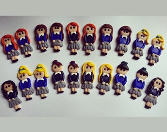 Hairbow Centres.Clay centres, polymer clay centres, schoolgirl embellishments.
