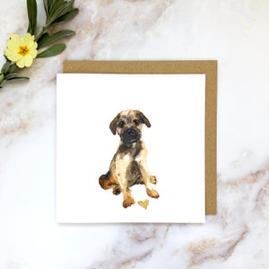 Puppy Love Illustrierte Grußkarte
