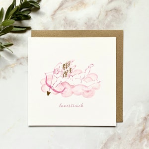 Lovestruck Cupid Illustrierte Valentinstag Karte