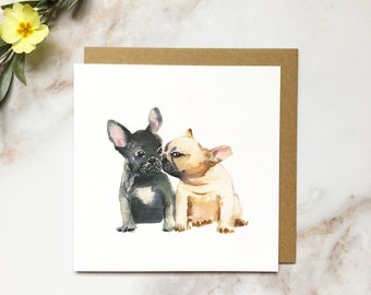 Frenchie Love Illustrated Greetings Card