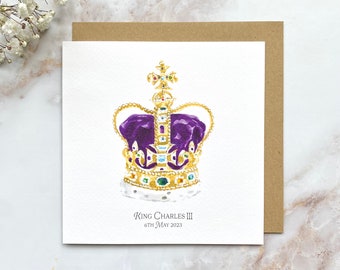 King Charles Coronation Day Royal Illustrated Greetings Card Souvenir