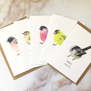 Lot de 5 carnets d'oiseaux illustrés - Cartes de voeux A6