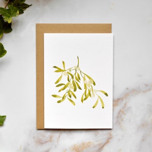 Christmas Mistletoe Illustrated Greetings Card image 1