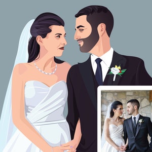 Portrait de couple personnalisé, illustration de couple, portrait vectoriel, portrait personnalisé, portrait de famille, cadeau pour elle ou lui