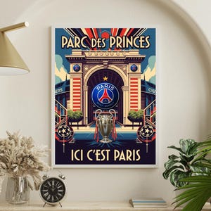 PSG Digital Poster - Here its paris- Champions league - Print Art - PSG Art - Digital print - Paris Saint Germain - Stadium - PSG