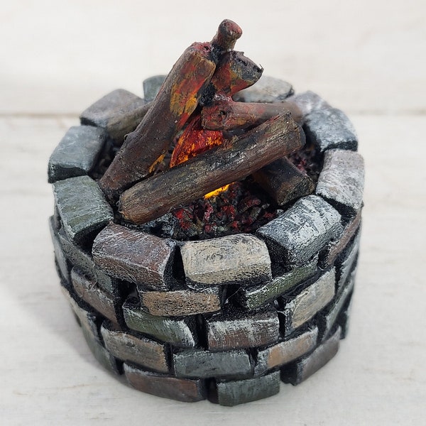 Miniature Flickering LED firepit - Tabletop Gaming Terrain - Free Priority Shipping!