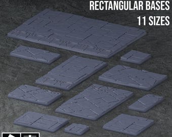 Karak Azgara Dwarven Square & Rectangular Bases | Tabletop Gaming Terrain | 28mm to 32mm Scale | 3D Printed  | Free Shipping