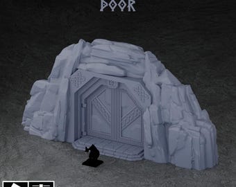 Karak Azgara Dwarven Mountain Door | Tabletop Gaming Terrain | 28mm to 32mm Scale | 3D Printed  | Free Shipping