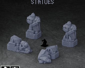 Karak Azgara Dwarven Statues | Tabletop Gaming Terrain | 28mm to 32mm Scale | 3D Printed  | Free Shipping