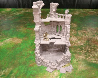 Ruins of Whispers Ruined Tower Set | Tabletop Gaming & Diorama Terrain | 28mm to 32mm Scale | 3D Printed | Makers Anvil | Free Shipping