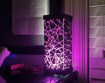 Cracked Obsidian LED Accent Lamp | 3D Printed  | Free Shipping