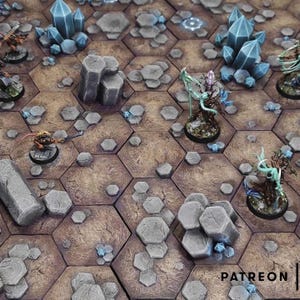 Modular Hexagonal Set | Tabletop Gaming & Diorama Scenery Terrain | 28mm to 32mm Scale | 3D Printed | Makers Anvil | Free Shipping
