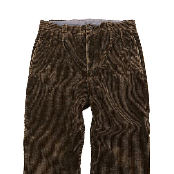 RESERVED for belongaster/French vintage brown work pants/1940s France/chore pants/corduroy cotton/hunting/farmers pants/brown/pt-008
