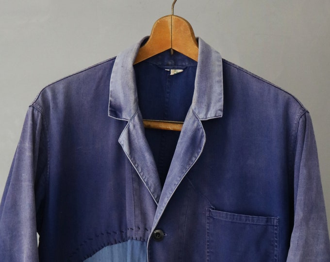 MITSUGU Sasaki/vietnamese Vintage Patchwork Faded Blue Work Coat ...
