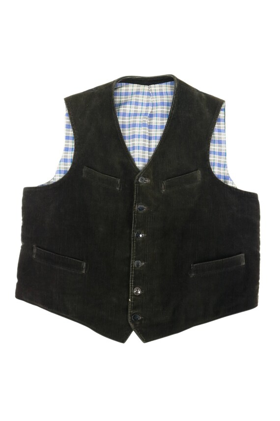 French vintage corduroy work vest/waistcoat gilet/