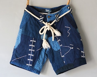 MITSUGU Sasaki/super Boro Boro Shorts/noragi/indigo Cotton