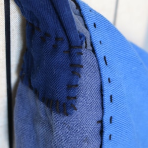 MITSUGU SASAKI/European vintage cotton patchwork small shoulder bag/faded blue/patched/hand stitched/workwear/chore jacket/chore pants/130 image 5