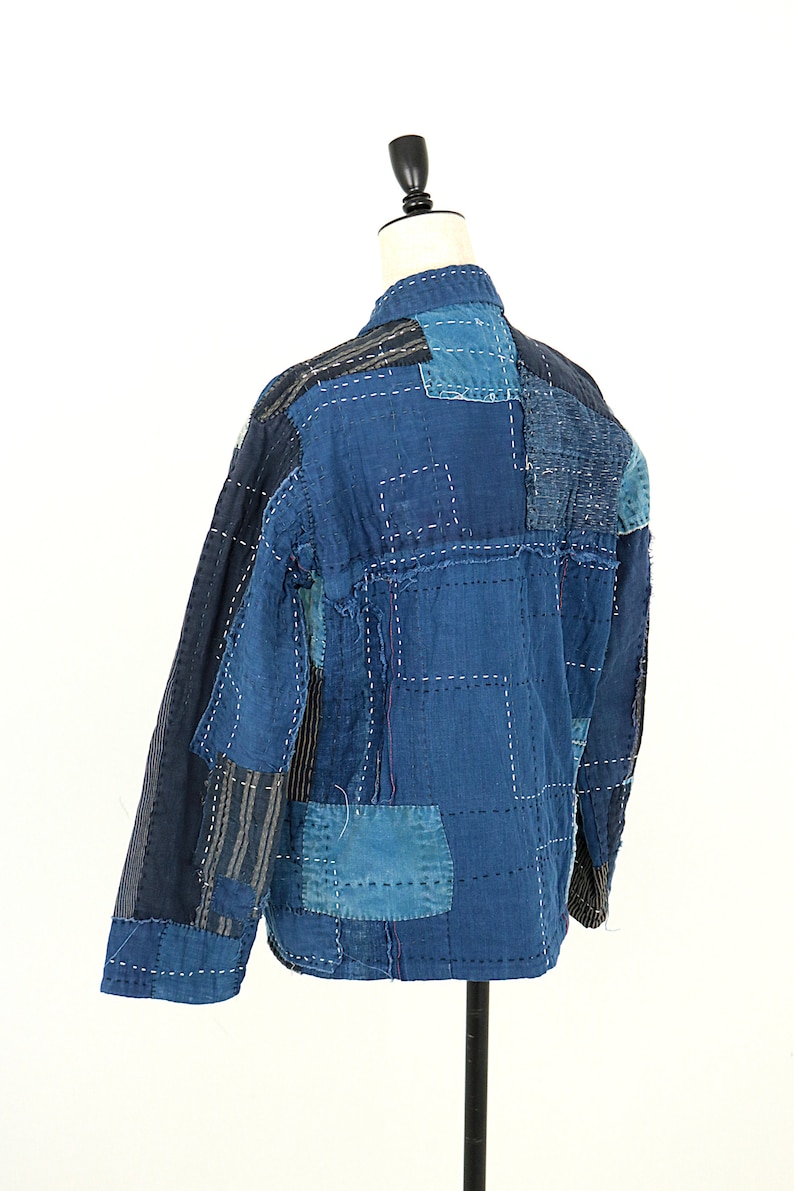 MITSUGU SASAKI/super boro boro jacket/Japanese Boro/sashiko/hand stitched/work jacket/patchwork/patched/mixed indigo blue/020 image 9