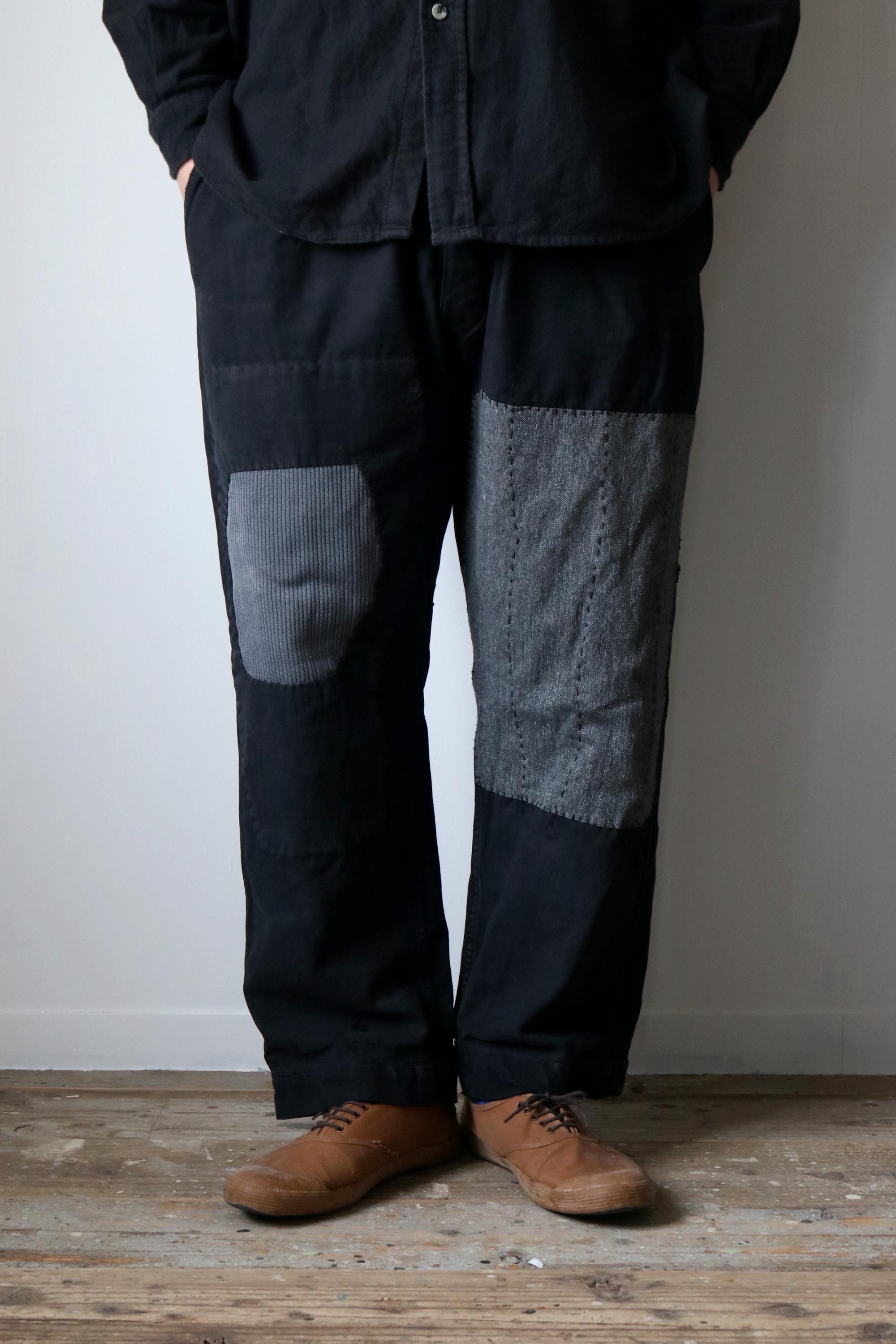 た*き様 50's〜60's French Work Pants vintage French Vintage Patchwork Black Work Pants/france 1950s/black