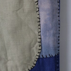 MITSUGU SASAKI/French vintage patchwork blue work pants/France 1960's/patched/workwear/blue/hand stitched/213 image 6