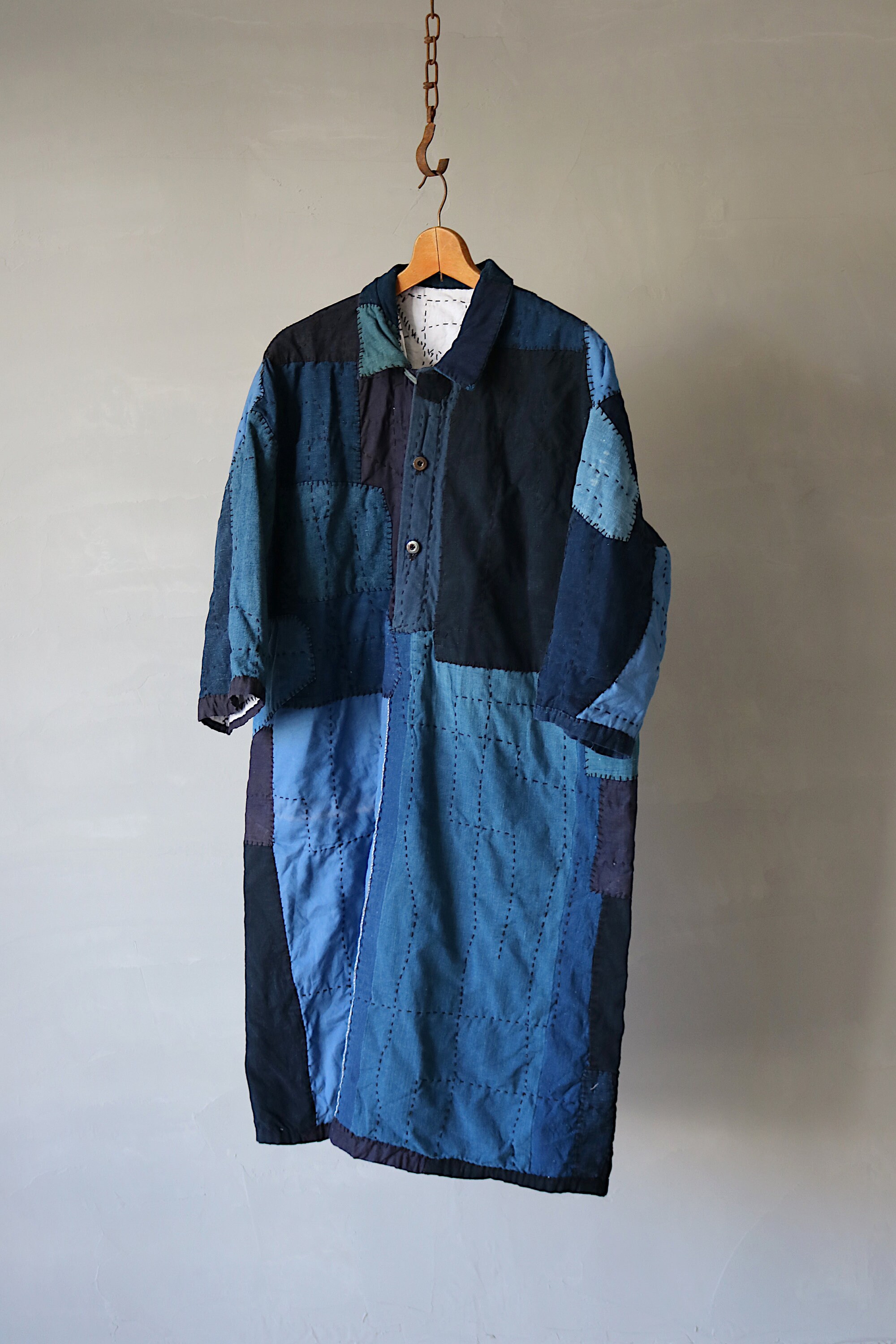 MITSUGU Sasaki/super Boro Boro Indigo Blue Long Shirt/half