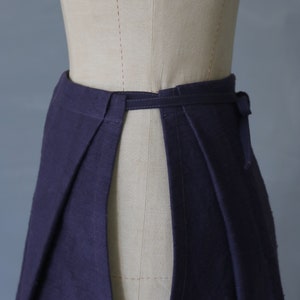 SASAKI-CHIHO/Japanese antique cotton purple apron-skirt/Japan/Japanese antique kimono/remade/remake/apron/226 image 7