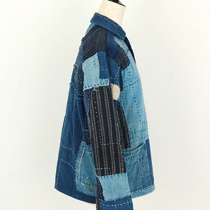 MITSUGU SASAKI/super boro boro jacket/Japanese Boro/sashiko/hand stitched/work jacket/patchwork/patched/mixed indigo blue/020 image 10