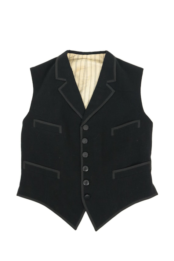 French antique wool vest/waistcoat gilet/France 19