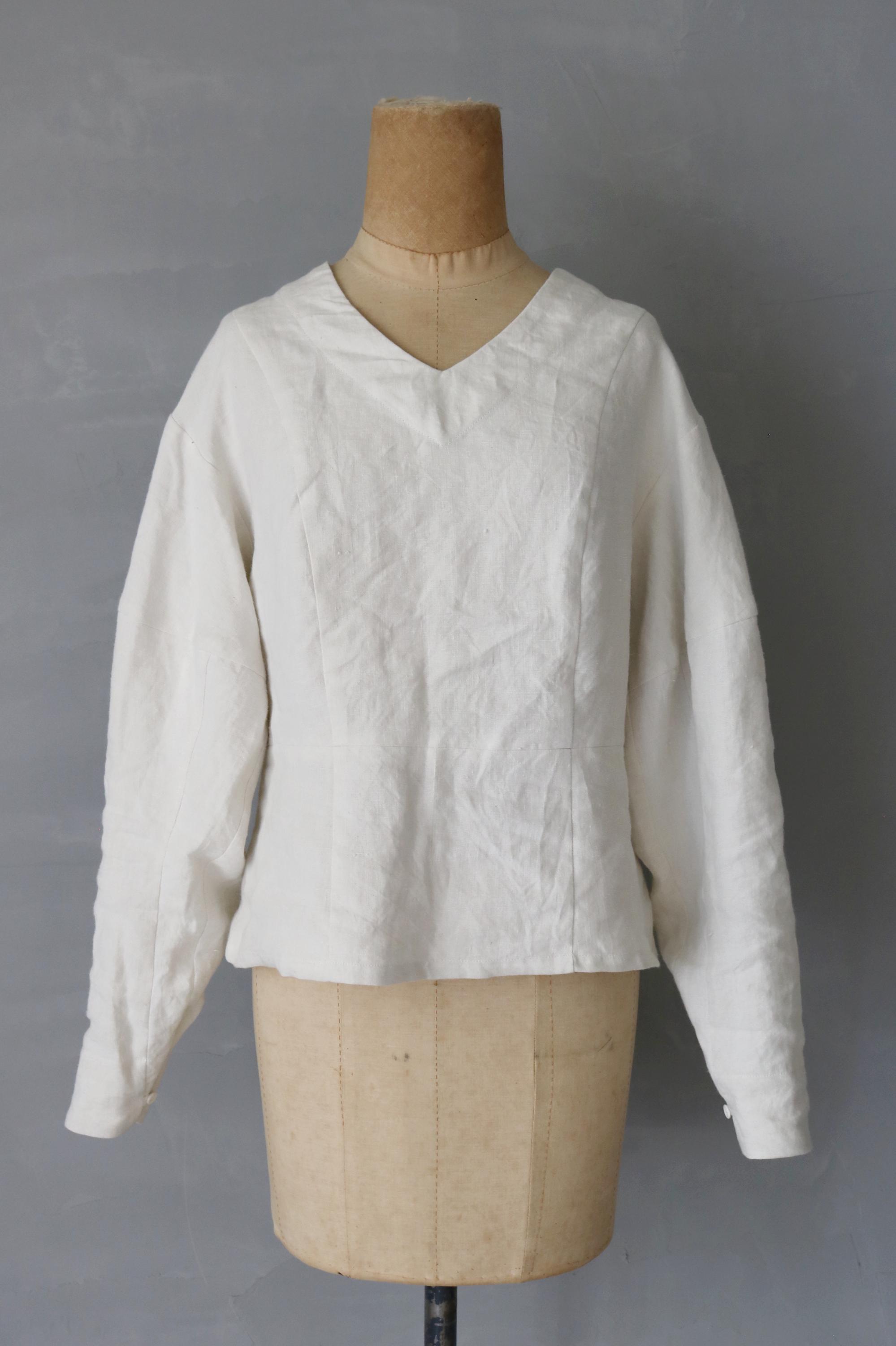 Lin francais d'antan×sashiki Sasaki-chiho/french Antique Linen Natural White Long Skirt