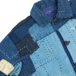 MITSUGU SASAKI/super boro boro jacket/Japanese Boro/sashiko/hand stitched/work jacket/patchwork/patched/mixed indigo blue/020 image 3