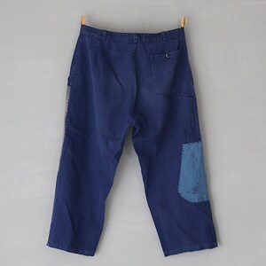 MITSUGU SASAKI/French vintage patchwork blue work pants/France 1960's/patched/workwear/blue/hand stitched/213 image 7