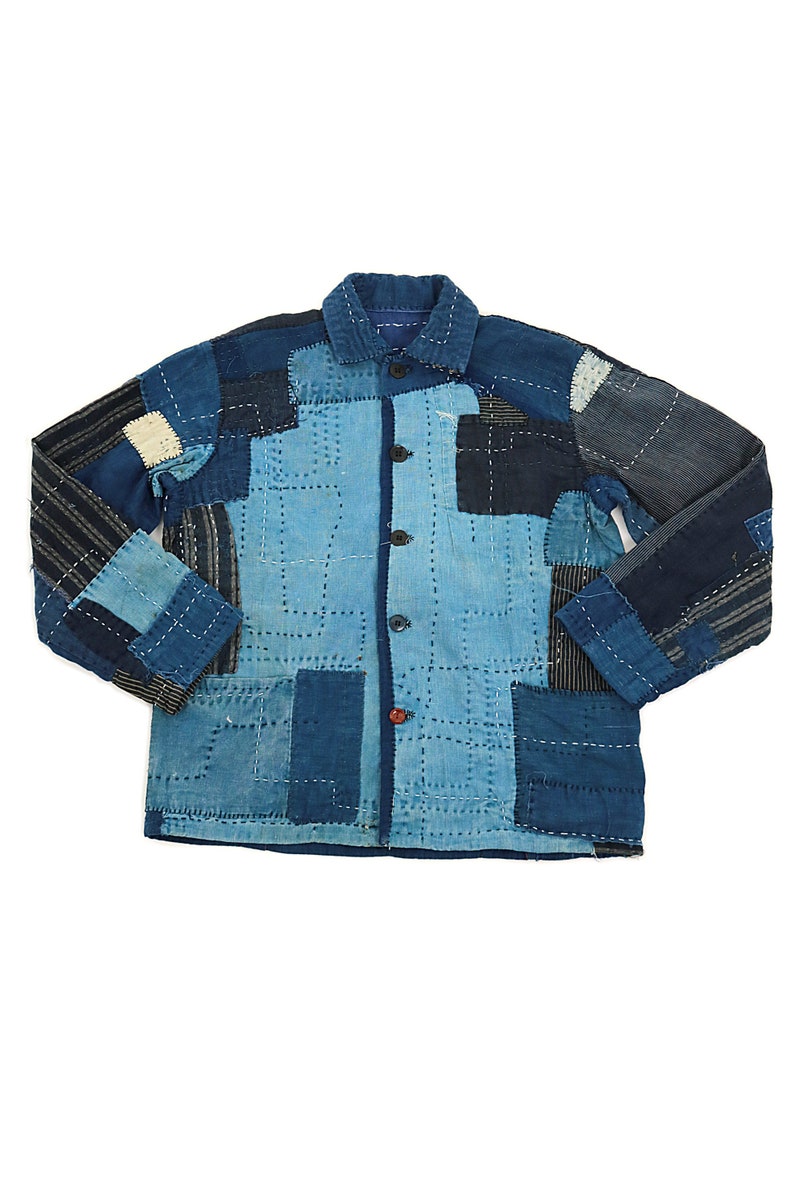 MITSUGU SASAKI/super boro boro jacket/Japanese Boro/sashiko/hand stitched/work jacket/patchwork/patched/mixed indigo blue/020 image 2