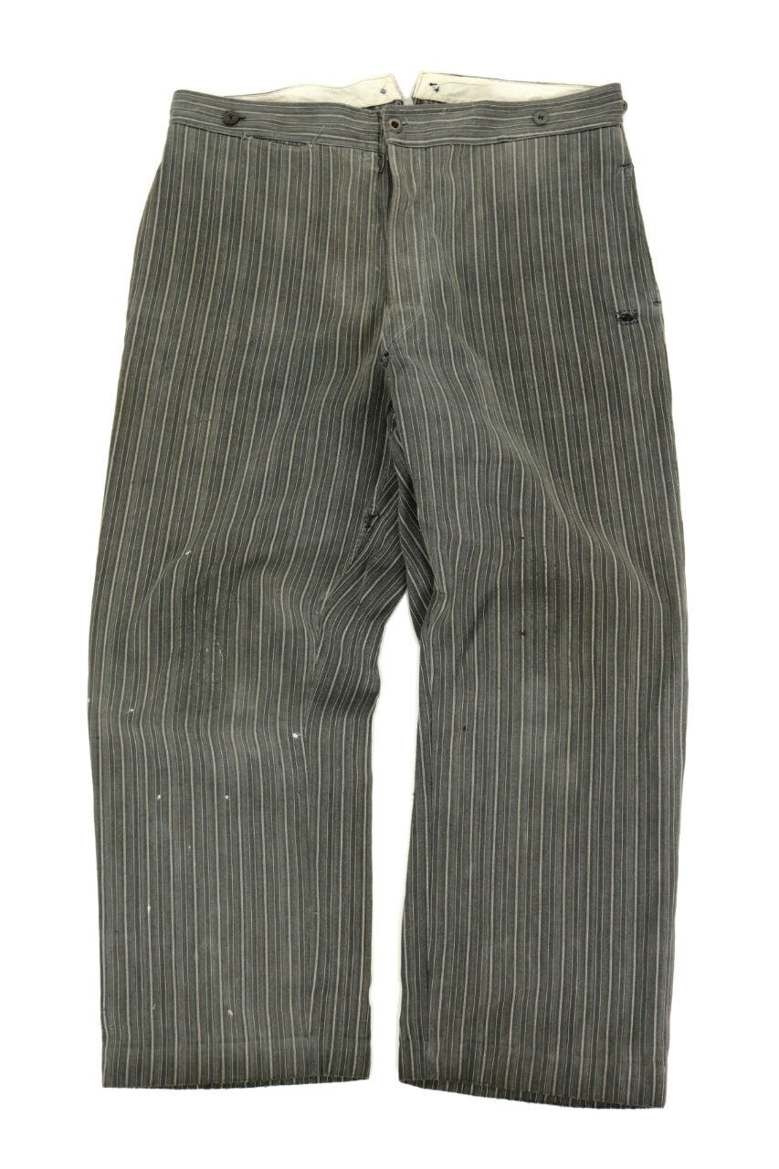 French Vintage Stripe Work Pants/france 1940s/gray | Etsy