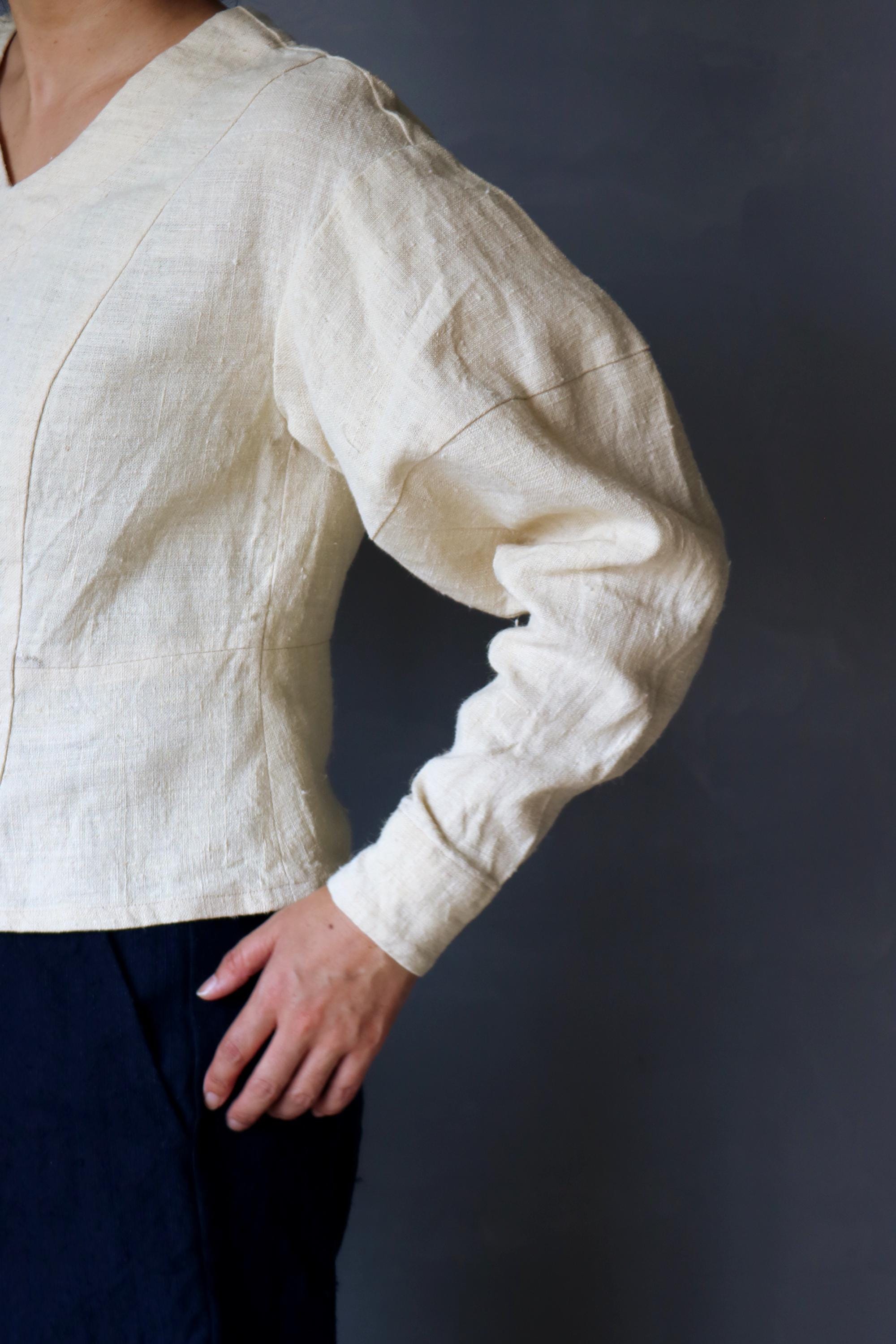 Lin francais d'antan×sashiki Sasaki-chiho/french Antique Linen Natural White Long Skirt