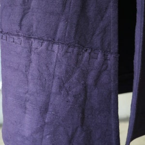 SASAKI-CHIHO/Japanese antique cotton purple apron-skirt/Japan/Japanese antique kimono/remade/remake/apron/226 image 10