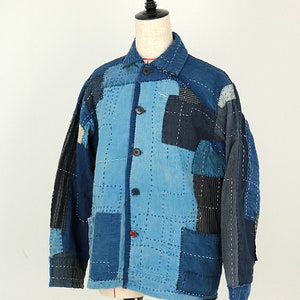 MITSUGU SASAKI/super boro boro jacket/Japanese Boro/sashiko/hand stitched/work jacket/patchwork/patched/mixed indigo blue/020 image 8