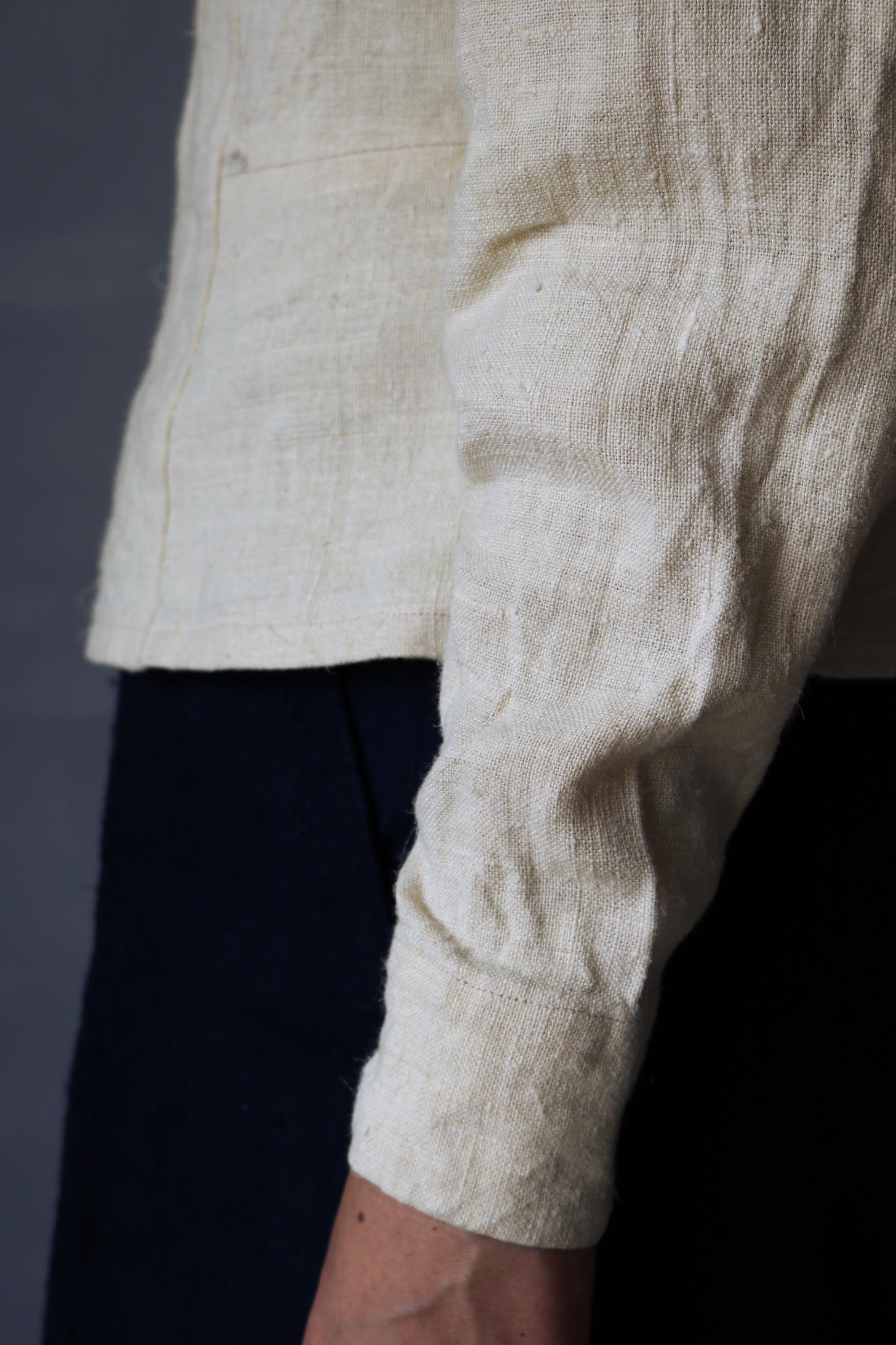 Sasaki-chiho/french Antique Linen Ecru White Shirt/long