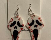 Splatter ghost face scream earrings