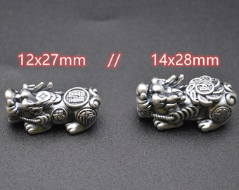 1pc S999 Silver Money Pixiu Bead Charms Chinese Coin Luck Animal Jewelry Findings
