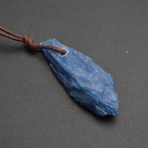 Natural Blue Kyanite Rough Stone Nugget Pendant