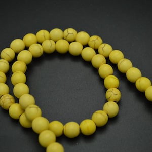 4mm~10mm Beautiful Bright Yellow Color Howlite Turquoise Round Beads