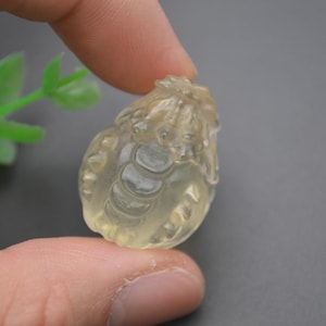 Natural Yellow Lemon Quartz Carved Lucky Money Coin Chinese Dragon Turtle Crystal Pendant for Necklace making