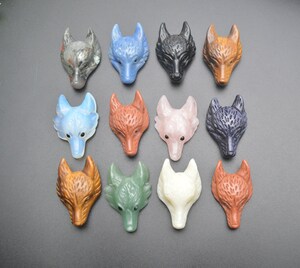 Pendentif Tête De Loup En Pierre - Bijou Sculpté Pour Hommes Et Femmes, Design Unique, Lustre Naturel, Pour Tenues Décontractées Ou Occasions Spéciales