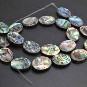 Natural Abalone Shell Flat Oval Loose Beads 8x10mm 8x12mm 10x14mm 12x16mm 13x18mm