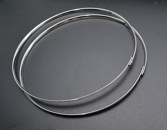10pc Silver or Gold Plating Color Round Metal Circle Choker Necklace Hoop Jewelry findings used for Pendant Necklace