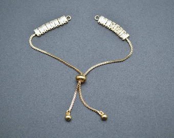 5pc Strip CZ Beads Charm Bracelet Chians Jewelry findings