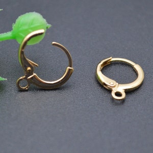 Nickle Free Anti-fading 18k Gold plated Circle Earring Hooks Clasps Jewelry Findings