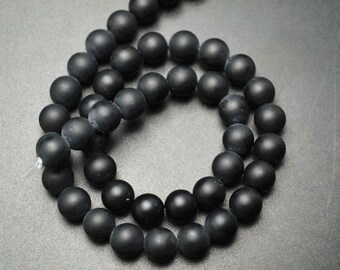 36 Stück Onyx Perlen – Schwarz, Matt, 10 Mm Rund – Halbedelstein-Perlen Für Schmuck, DIY & Dekoration